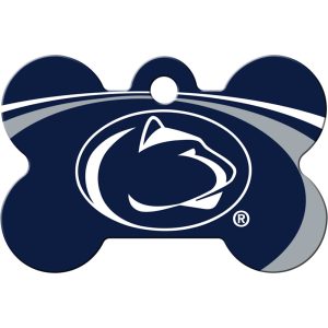 Quick-Tag Penn State Lions NCAA Bone Personalized Engraved Pet ID Tag, Large