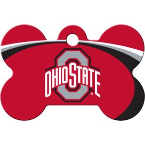 Quick-Tag Ohio State NCAA Bone Personalized Engraved Pet ID Tag, Large