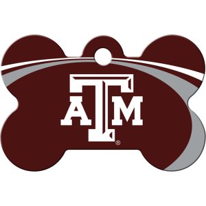 Quick-Tag Texas A&M Aggies NCAA Bone Personalized Engraved Pet ID Tag, Large