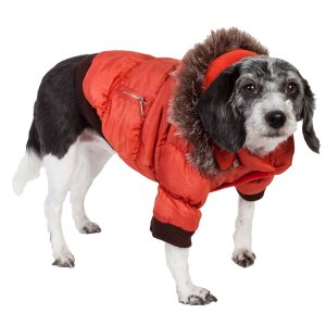 Pet Life Metallic Orange Dog Parka