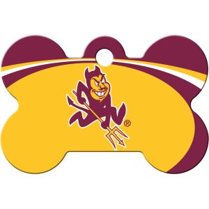 Quick-Tag ASU Sun Devils NCAA Bone Personalized Engraved Pet ID Tag, Large