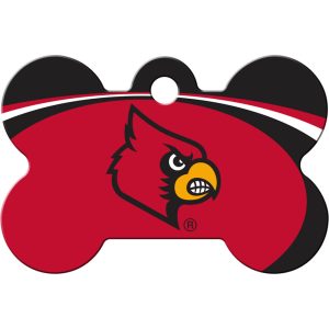 Quick-Tag Louisville Cardinals NCAA Bone Personalized Engraved Pet ID Tag, Large