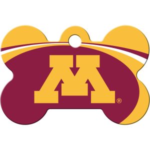 Quick-Tag University of Minnesota NCAA Bone Personalized Engraved Pet ID Tag, Large