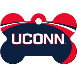 Quick-Tag UConn Huskies NCAA Bone Personalized Engraved Pet ID Tag, Large