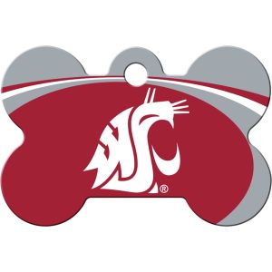 Quick-Tag Washington State NCAA Bone Personalized Engraved Pet ID Tag, Large
