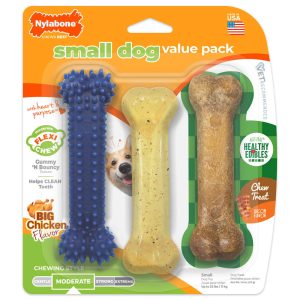 Nylabone Flexi Chew Chicken & Bacon Dog Chew Toy Value Pack