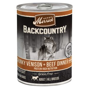 Merrick Backcountry Grain Free Chunky Venison & Beef in Gravy Wet Dog Food