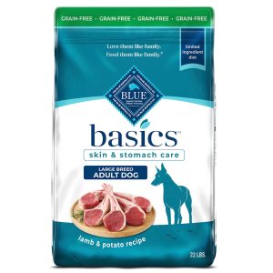 Blue Buffalo Basics Skin & Stomach Care, Limited Ingredient, Lamb & Potato Large Breed Grain-Free Dry Dog Food