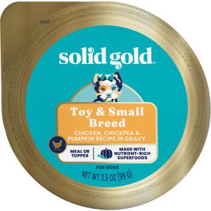 Solid Gold Mighty Mini Toy Small Breed Grain Free Chicken, Chickenpea & Pumkin Recipe in Gravy Wet Dog Food