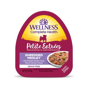 Wellness Petite Entrees Shredded Medley with Roasted Chicken, Duck, Peas & Carrots Wet Dog Food