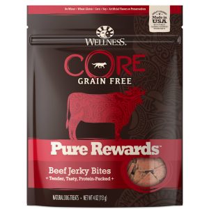 Wellness CORE Natural Grain Free Pure Rewards Beef Recipe Jerky Bites Dog Treats