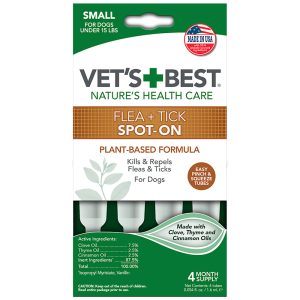 Vet's Best Topical Flea & Tick Treatment for Dogs up to 15 lbs.