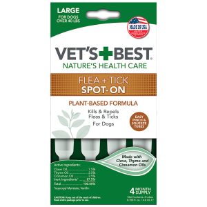 Vet's Best Topical Flea & Tick Treatment for Dogs Over 40 lbs.