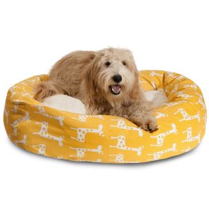 Majestic Pet Stretch Yellow Sherpa Bagel Dog Bed