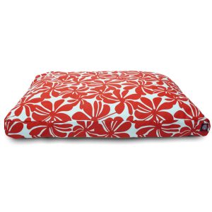 Majestic Pet Red Plantation Shredded Memory Foam Rectangle Dog Bed