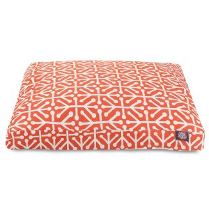 Majestic Pet Orange Aruba Shredded Memory Foam Rectangle Dog Bed