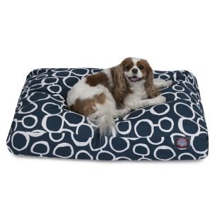 Majestic Pet Navy Blue Fusion Shredded Memory Foam Rectangle Dog Bed