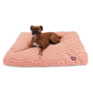 Majestic Pet Orange Towers Shredded Memory Foam Rectangle Dog Bed