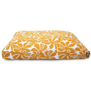 Majestic Pet Yellow Plantation Shredded Memory Foam Rectangle Dog Bed