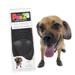PawZ Black Rubber Dog Boots
