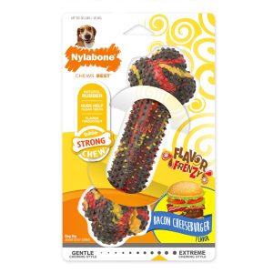 Nylabone Flavor Frenzy Rubber Chew, Bacon Cheeseburger