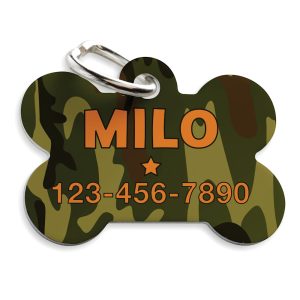 Custom Personalization Solutions Personalized Camo Pet Tag Green