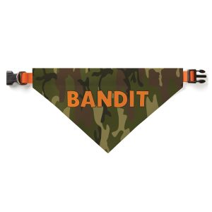 Custom Personalization Solutions Personalized Camo Dog Bandana Collar Cover Green