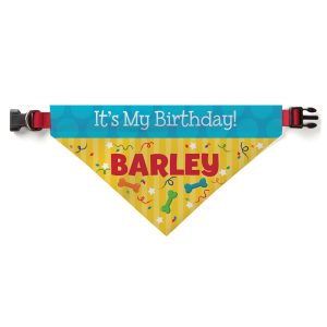 Custom Personalization Solutions It's My Birthday Personalized Pet Bandana Collar Cover