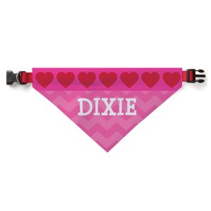 Custom Personalization Solutions Personalized Hearts Dog Bandana Collar Cover Red