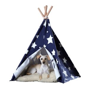 Zoovilla Pet Teepee Blue with White Stars