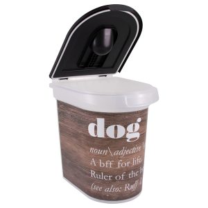 Paw Prints Food Bin Wood Grain