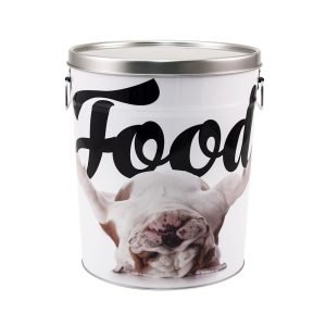 Paw Prints Tin Food Bin Bulldog