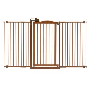 Richell Tall One-Touch Brown Pet Gate II Wide