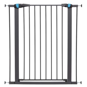 Midwest WalkThru Steel Pet Gate with Safety Glow Framed for Dogs in White