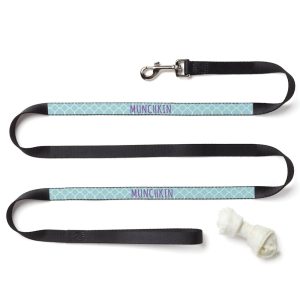 Custom Personalization Solutions Personalized Blue Quatrefoil Dog Leash