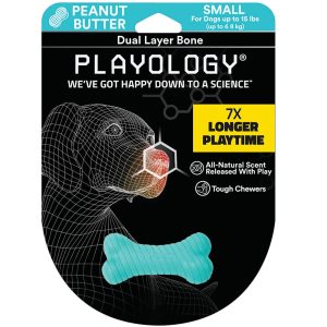Playology Dual Layer Bone Peanut Butter Dog Toy