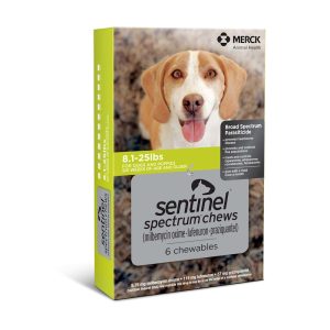 Sentinel Spectrum Chewables for Dogs 8.1 to 25 lbs.