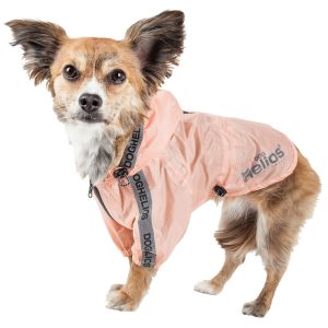 Dog Helios Torrential Shield Waterproof Adjustable Peach Dog Windbreaker Raincoat