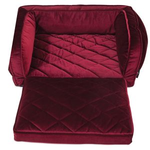 La-Z-Boy Duchess Fold Out Merlot Sofa Dog Bed