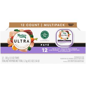 Nutro Ultra Adult Grain Free Soft, Trio of Proteins Chicken, Lamb & Whitefish Pate Wet Dog Food