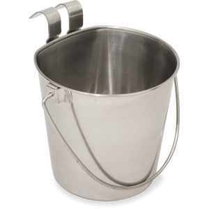 Indipets Stainless Steel Heavy Duty Flat-Sided Pail