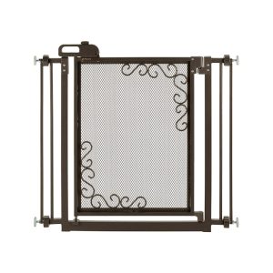 Richell One-Touch Metal Mesh Gray Gate for Dogs
