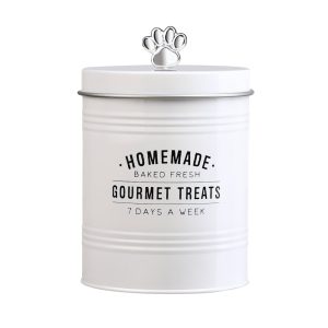 Amici Home Gourmet Treats Round Metal Canister for Pets