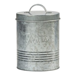 Amici Home Retro Treats Canister Galvanized for Pets
