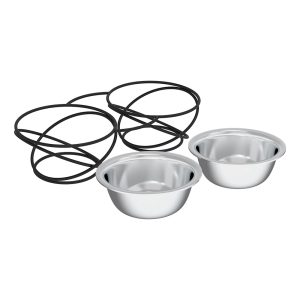 PETMAKER Gray Elevated Stainless Steel Nonslip Rubber Bottom Feeding Station for Pets