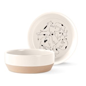 PetShop by Fringe Studio Nosey Dog Spot Stoneware Pet Bowl