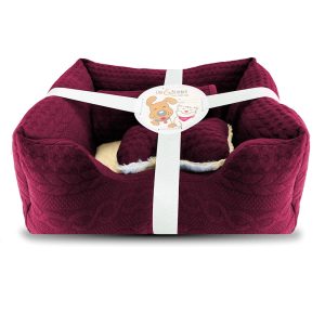 Viv & Bubbie Red Gift Dog Bed Set