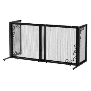 Richell Freestanding Black Metal Mesh Pet Gate