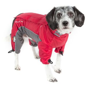 Dog Helios Red Blizzard Full-Bodied Adjustable and 3M Reflective Dog Jacket
