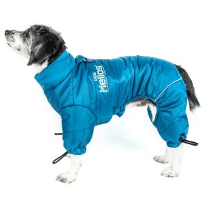 Dog Helios Blue Thunder-Crackle Full-Body Waded-Plush Adjustable and 3M Reflective Dog Jacket